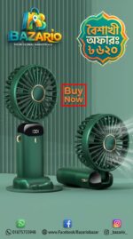 LED Digital Display Rechargeable Stylish Folding Hand Fan - Image 4