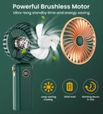 LED Digital Display Rechargeable Stylish Folding Hand Fan - Image 2
