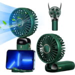 LED Digital Display Rechargeable Stylish Folding Hand Fan - Image 3